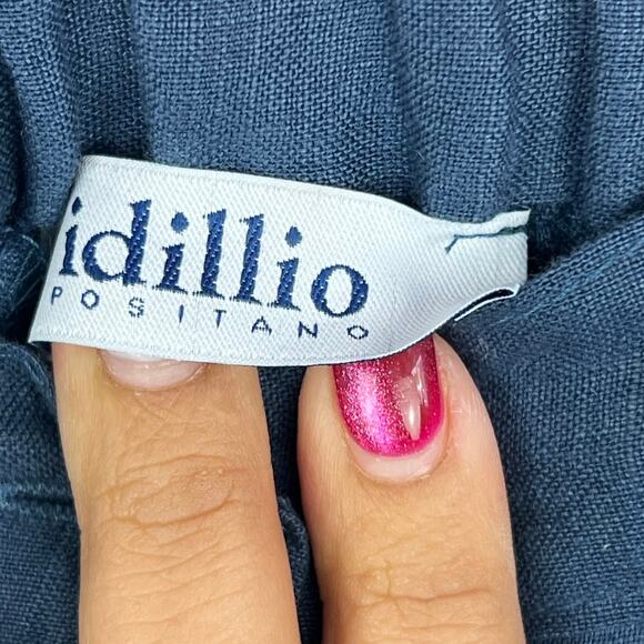 Idillio positano Blue 100% linen cropped pants women's size small - Picture 5 of 8